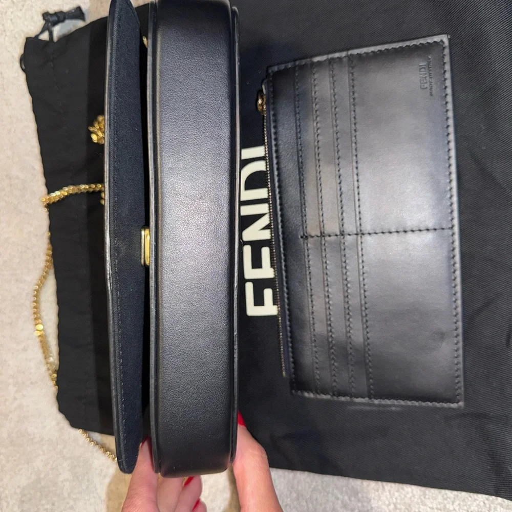 Fendi Black Wallet with Gold Chain - Picture 8 of 12